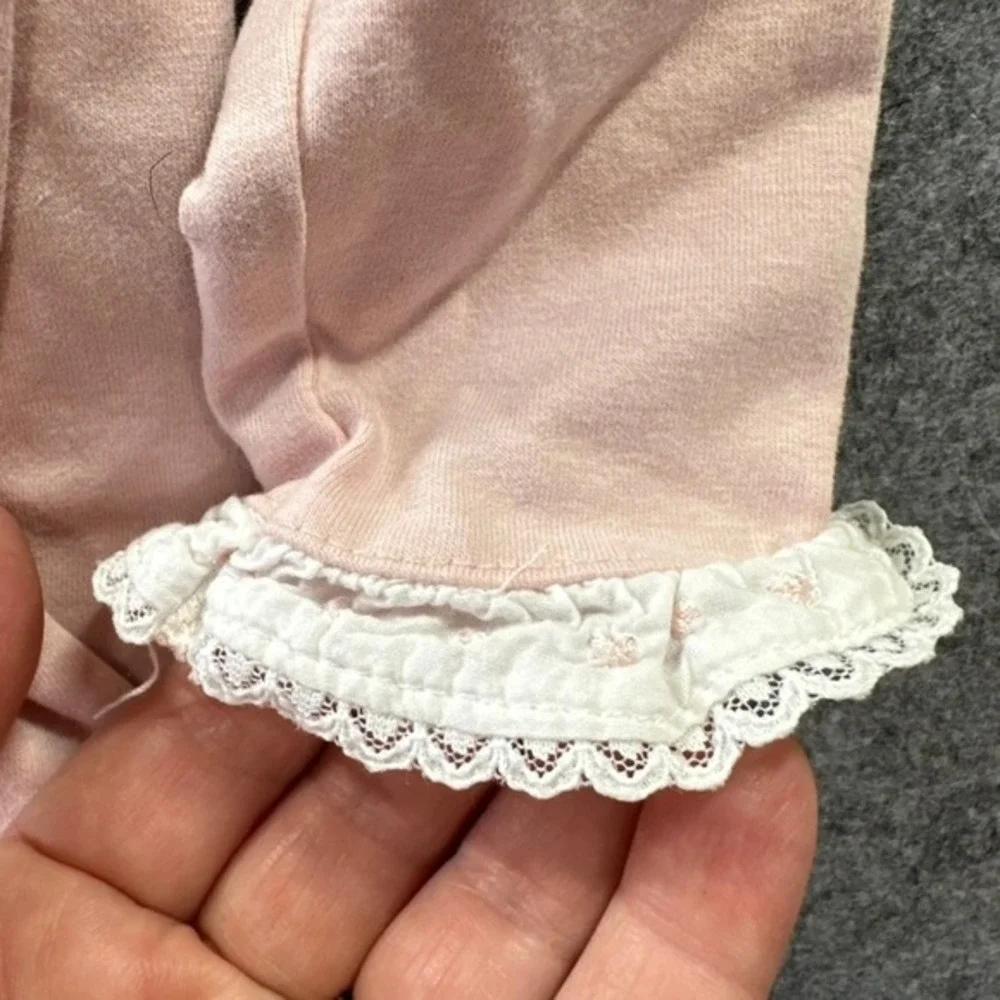 Heirlooms by Polly Flinders Pink Peter Pan Collar Lace‎ Tunic Dress 6-9M